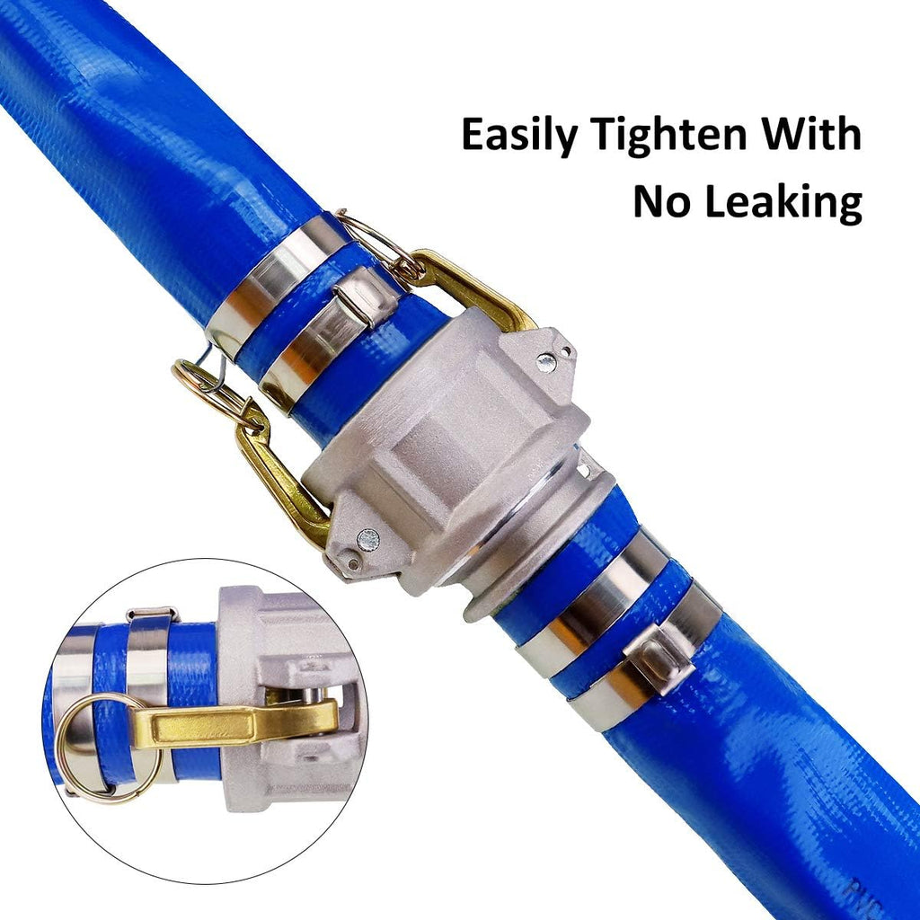 3 x 50' Blue PVC Backwash Hose with Aluminum Camlock Fittings C2342