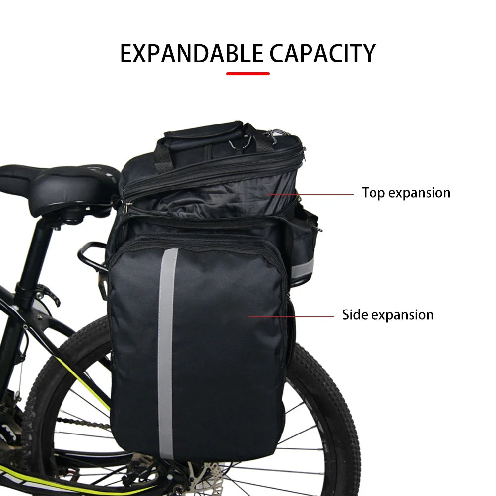 Rear Seat Bag Expandable MTB Bike Rack Bag with Rain Cover E414