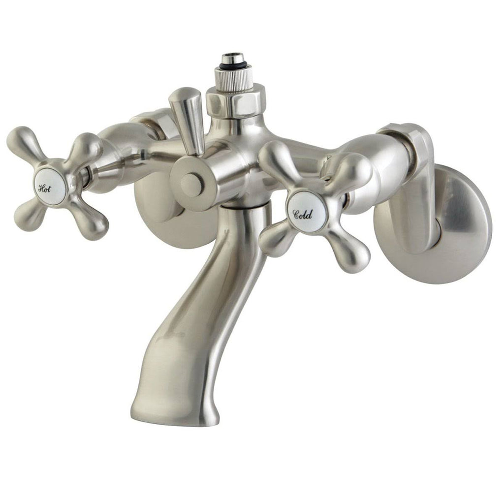 Polished Chrome Wall Mount Tub Faucet with Riser Adapter D3090