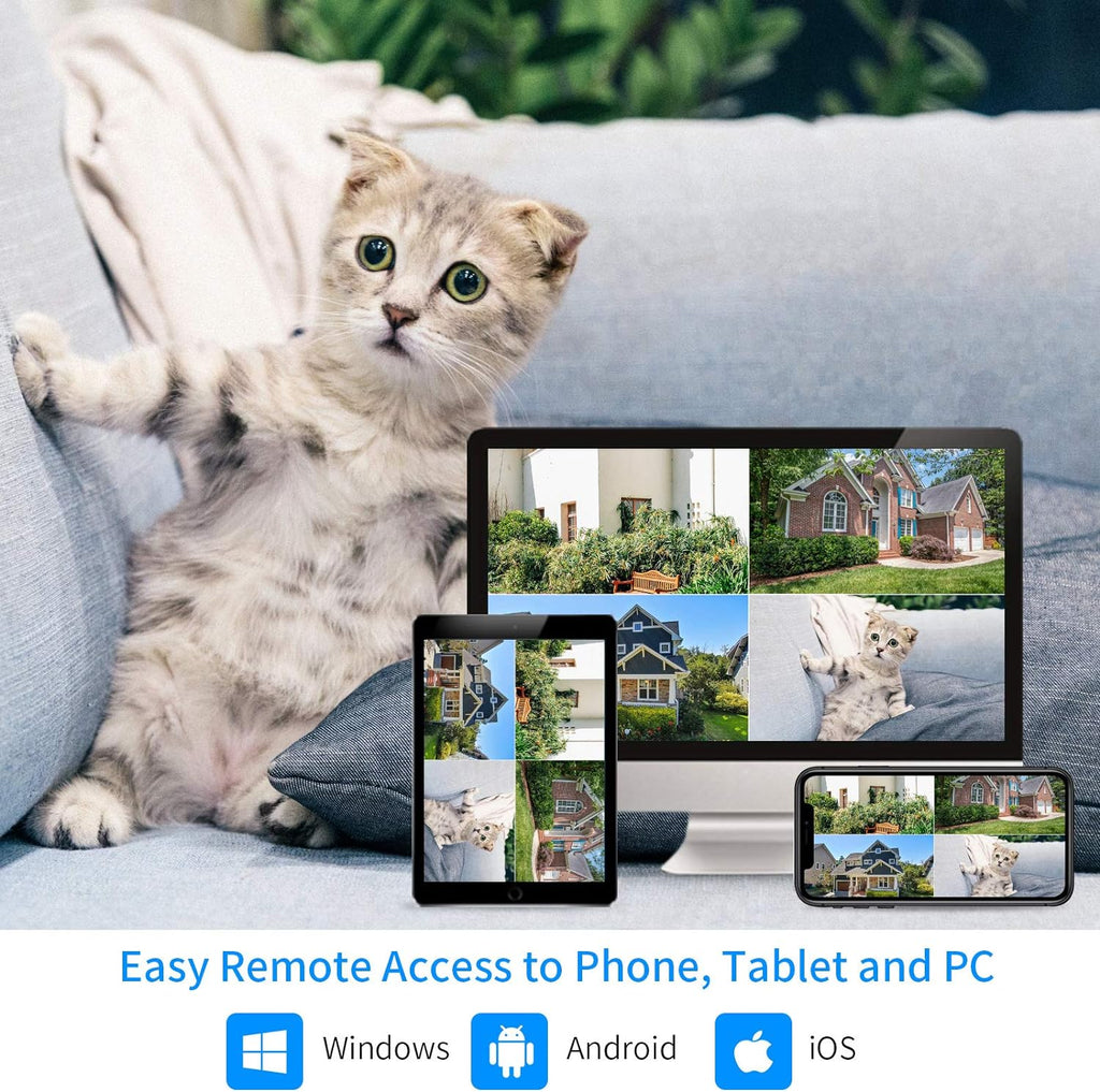 3MP Wireless Security Camera System with Night Vision Weatherproof Motion Detection P259923