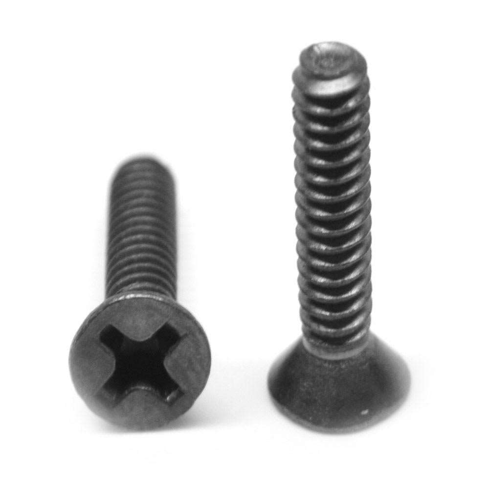 #4-40 x 1 Coarse Thread Machine Screw Phillips Flat Head Low Carbon Steel Black Oxide C149