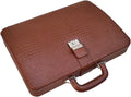 Genuine Leather Attache Briefcase 14 Inch Laptop Case (Tan) S439