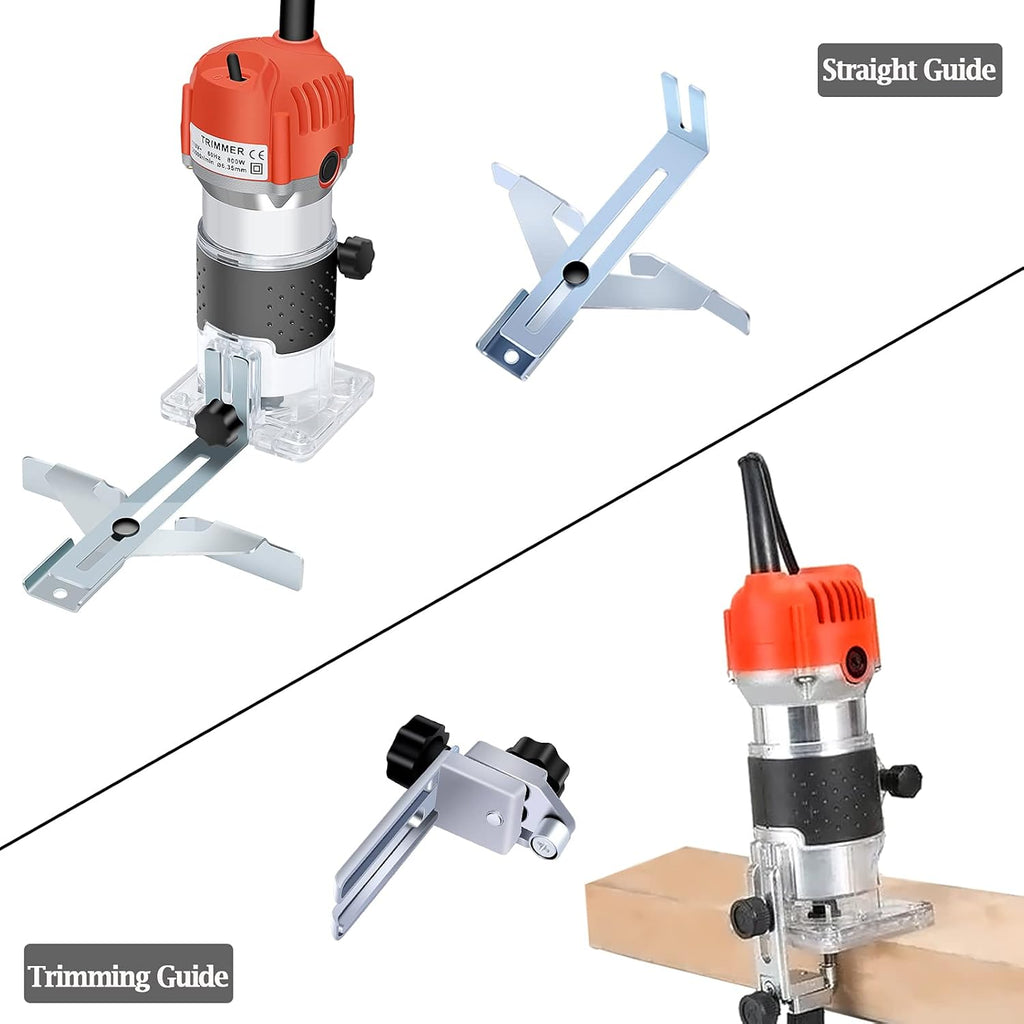 Wood Router Trimming Machine 110V 800W with 12 Pcs 1/4 Router Bits A164140