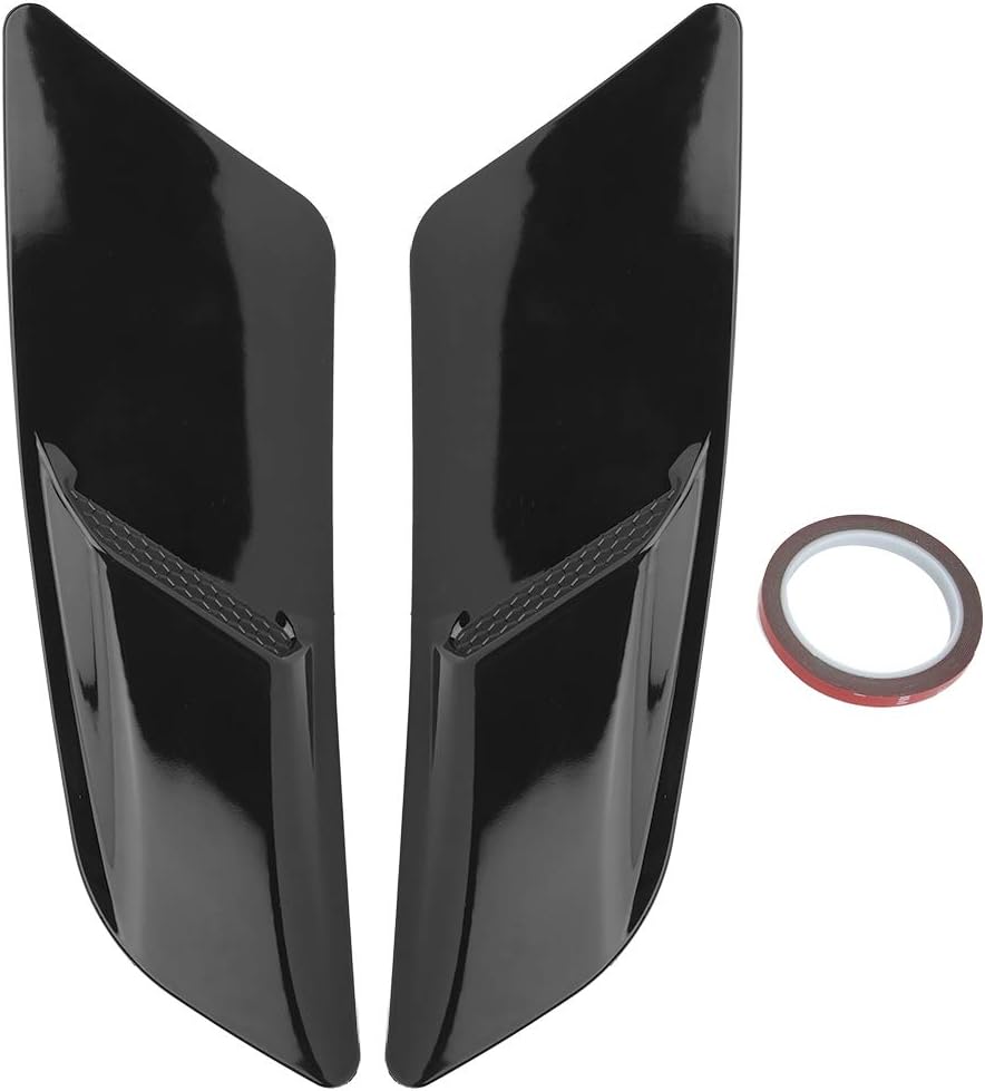 Glossy Black ABS Car Hood Air Outlet Decorative Bonnet Cover Trim W91228