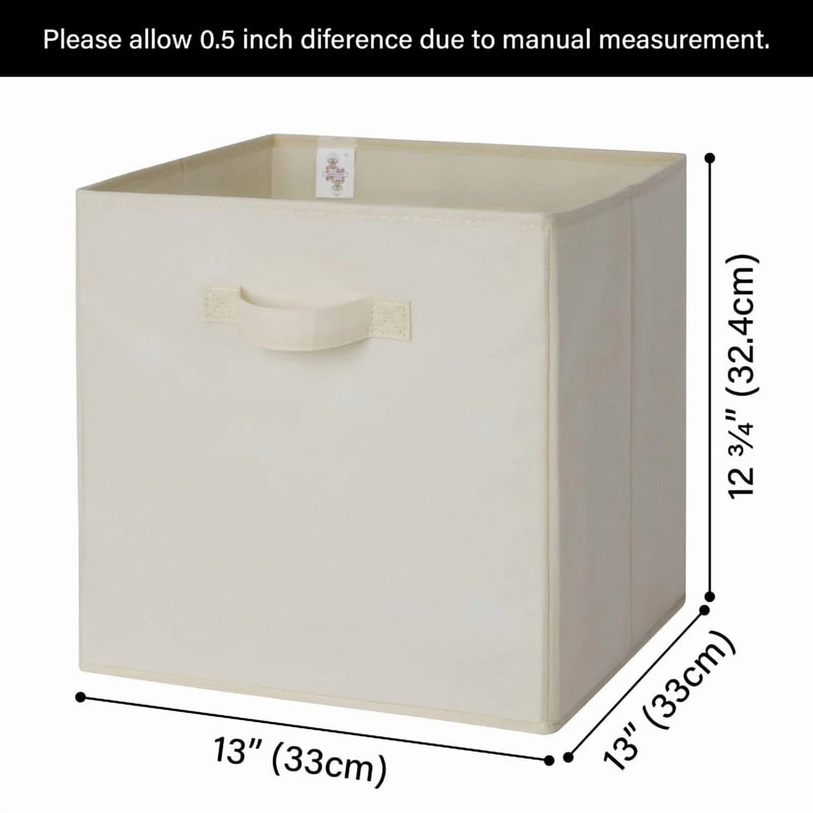Beige Fabric Storage Cubes with Handle, 6-Pack E89363