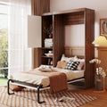 White Twin Size Murphy Bed with Cabinet R793