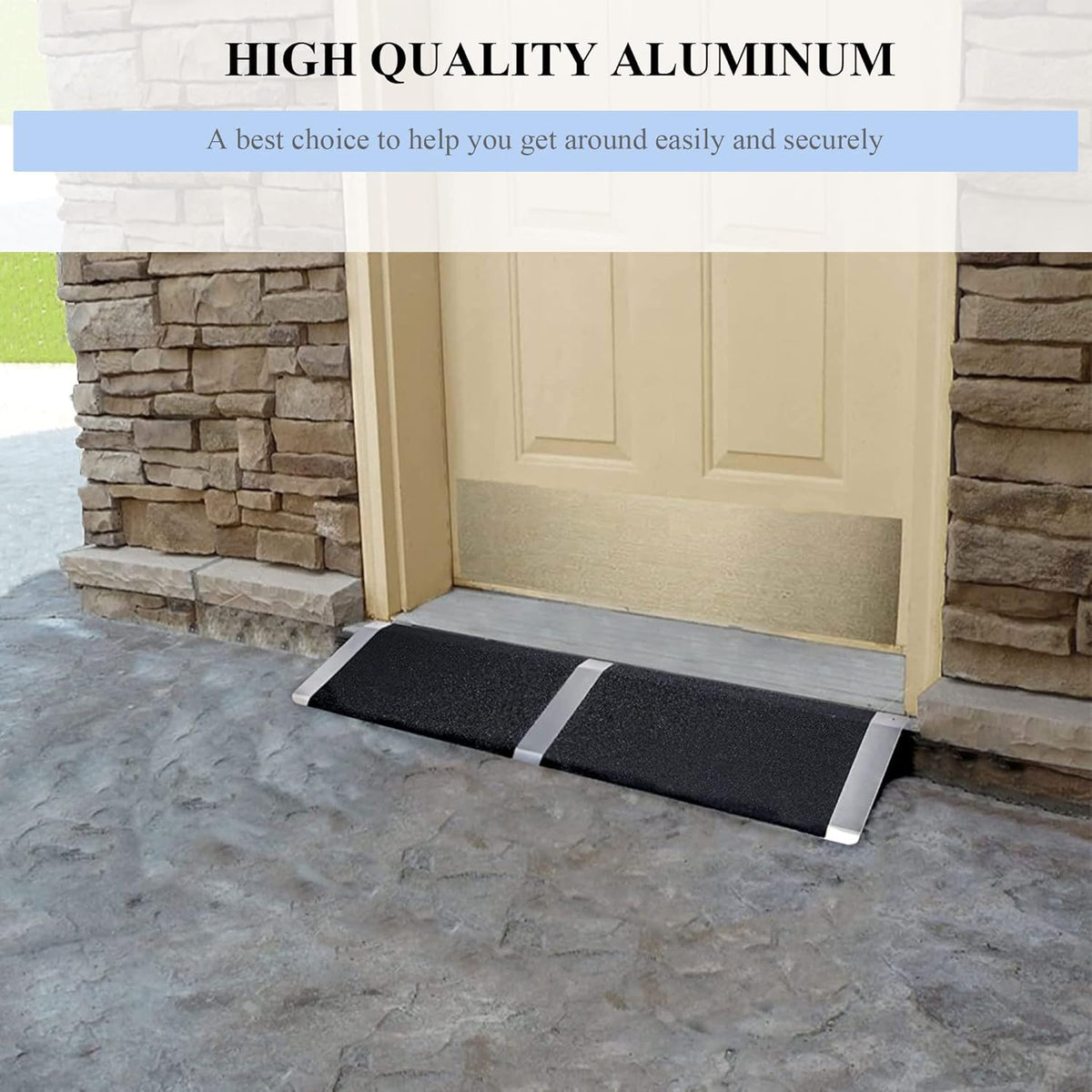 Portable Lightweight Door Threshold Ramp, Adjustable Height 1-4 Inch Rise T3611