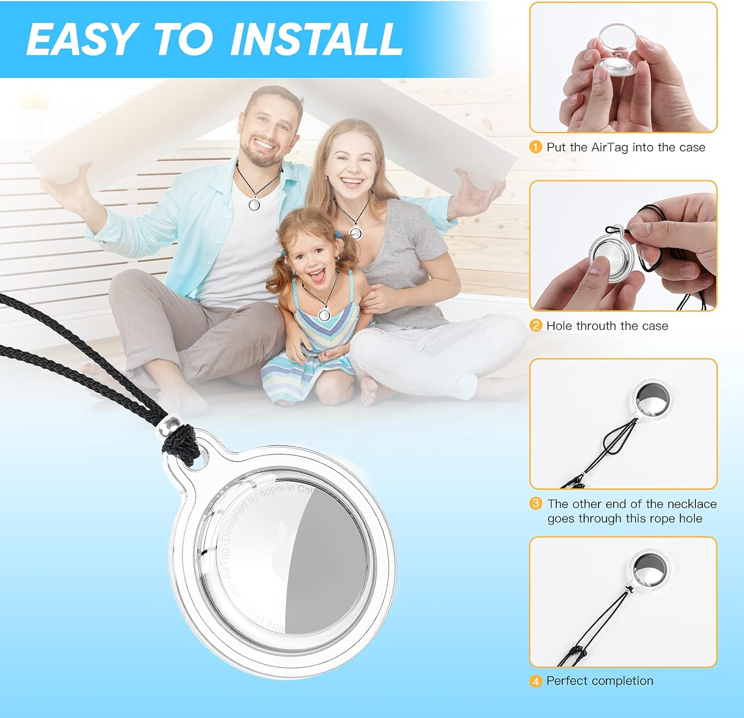 Adjustable Waterproof AirTag Holder I49641