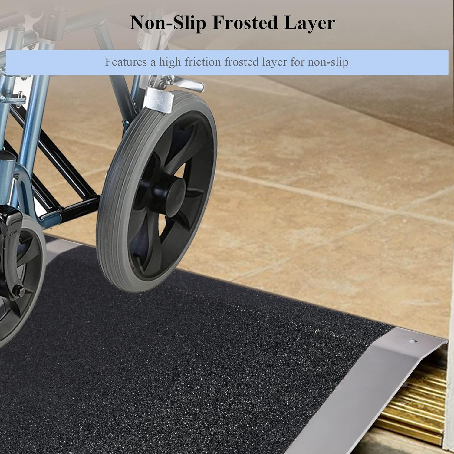 Portable Lightweight Door Threshold Ramp, Adjustable Height 1-4 Inch Rise T3611