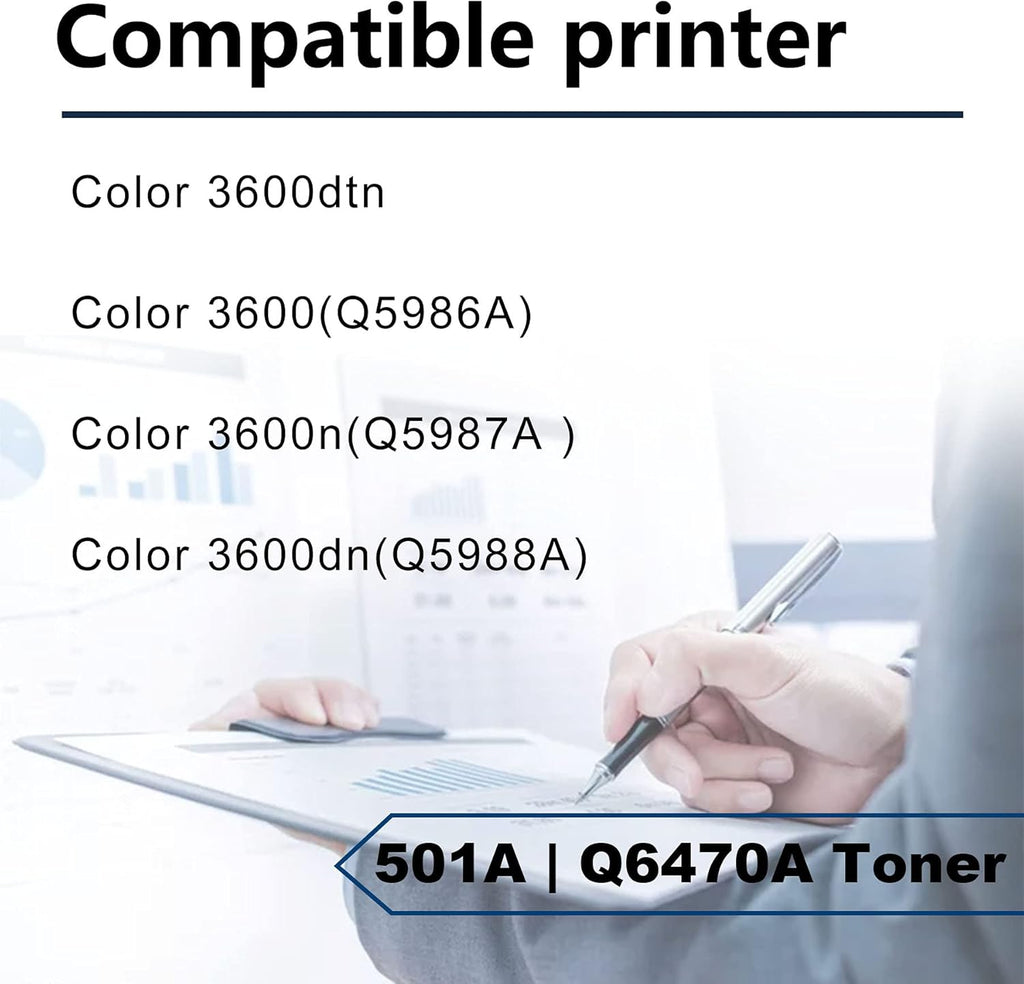 2 Pack Black Compatible Toner Cartridge for HP Color 3600 Printer F635741