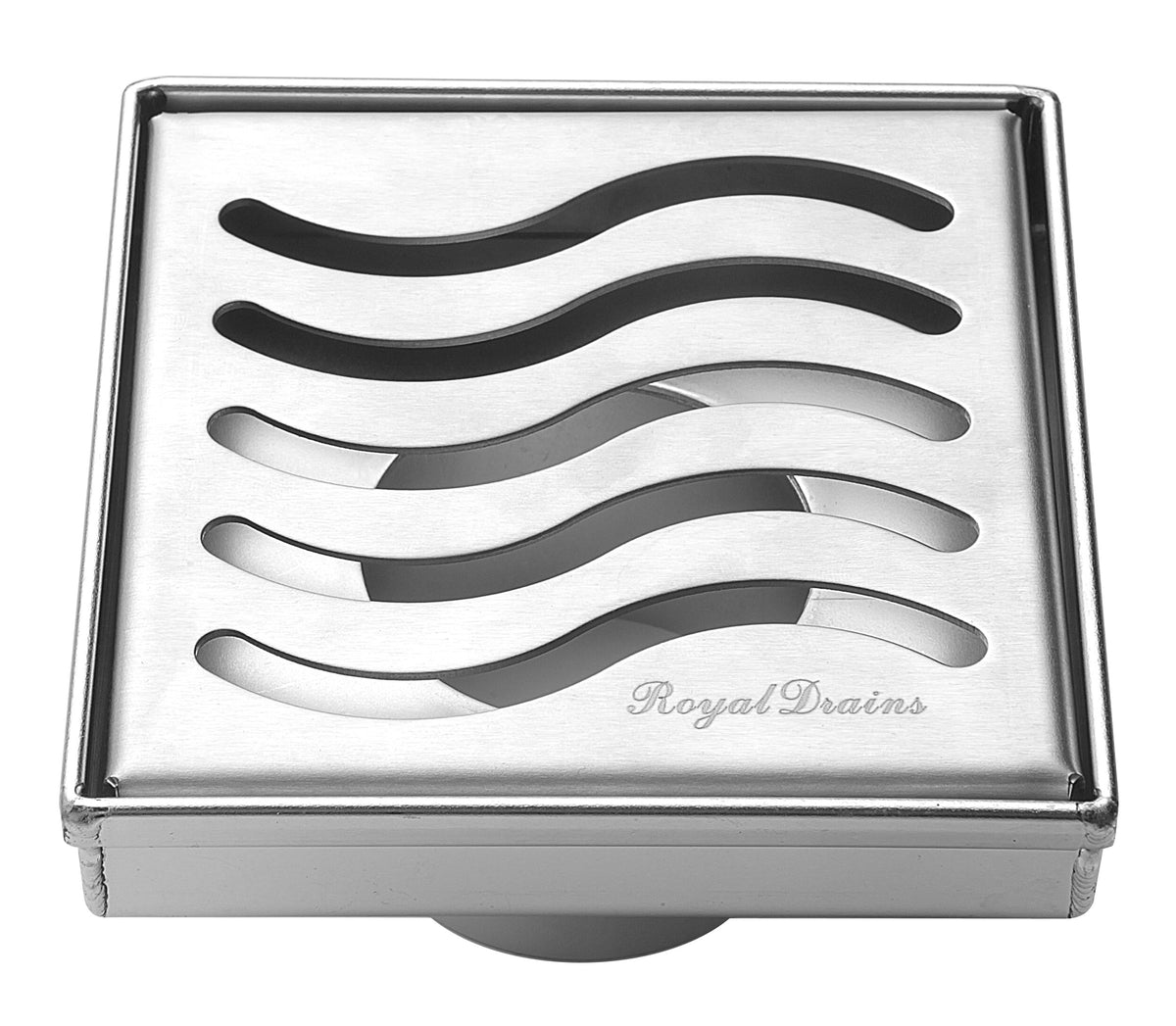 Square Shower Drain 304 Stainless Steel 4 Inch Grate with Hair Catcher M191919