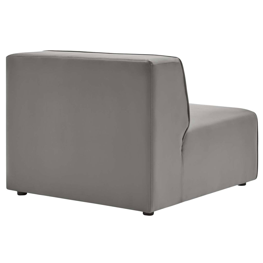 Gray Vegan Leather Armless Chair Q81807