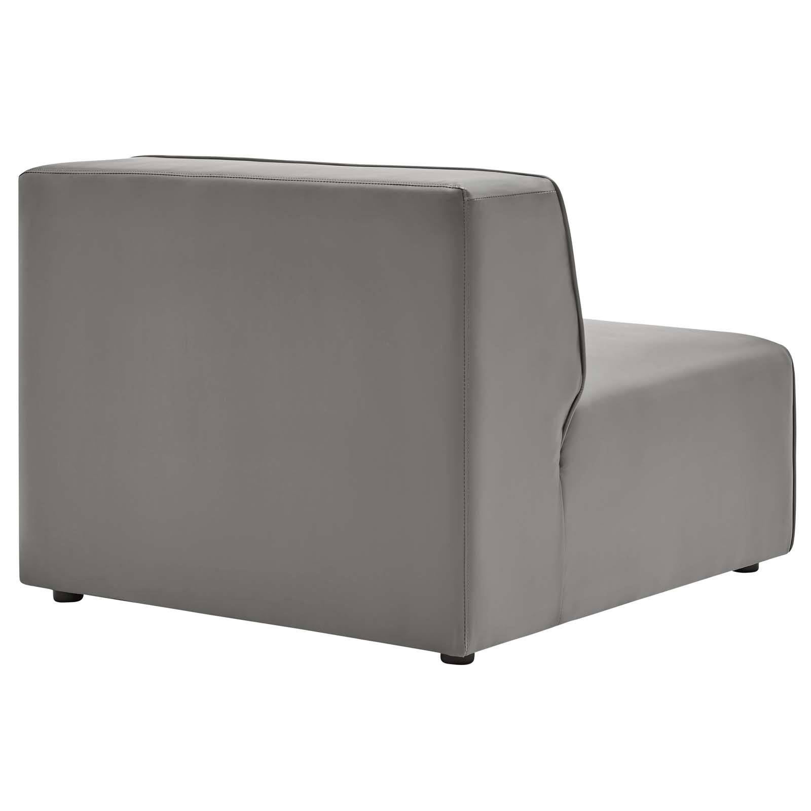 Gray Vegan Leather Armless Chair Q81807