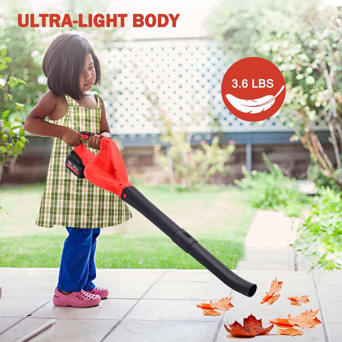Cordless Electric Leaf Blower with 2.0Ah Battery & Fast Charger, 2 Speed Control, Pack of 2 S2433
