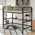 Black Twin Loft Bed with Built-in Desk A4334