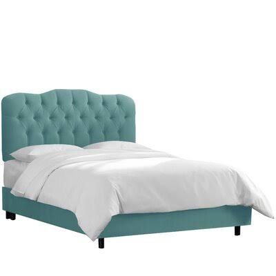 Queen Velvet Tufted Upholstered Bed U96636