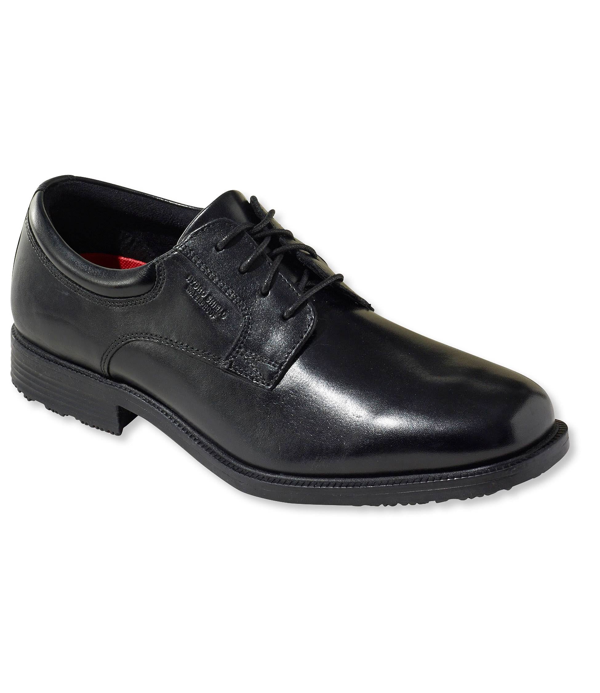 Black Plain Toe Derby Shoes Q48781