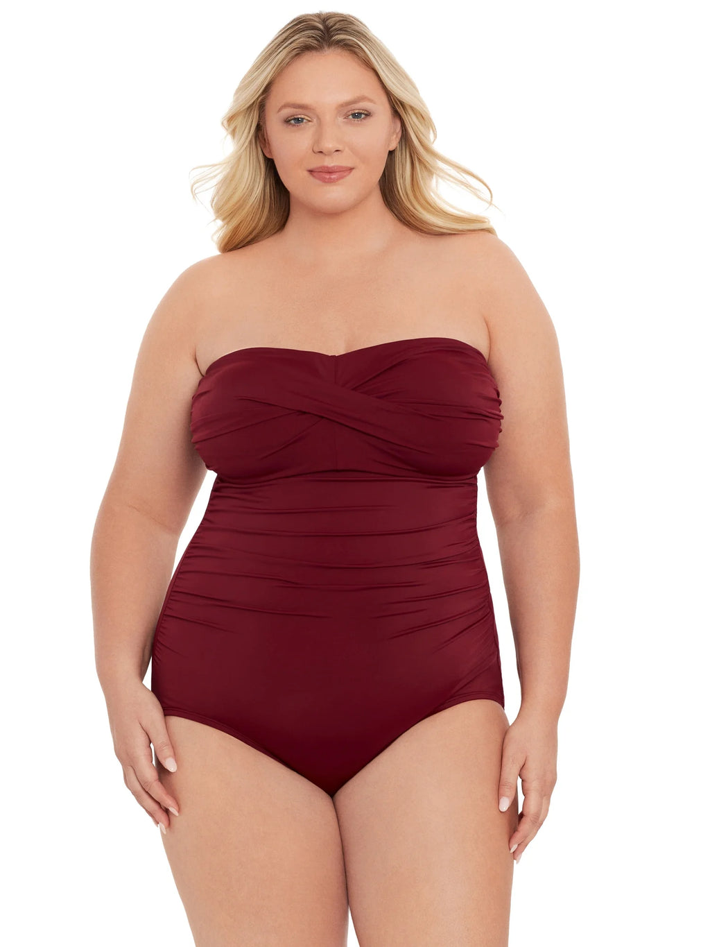Bandeau Twist Front One Piece Swimsuit F24215