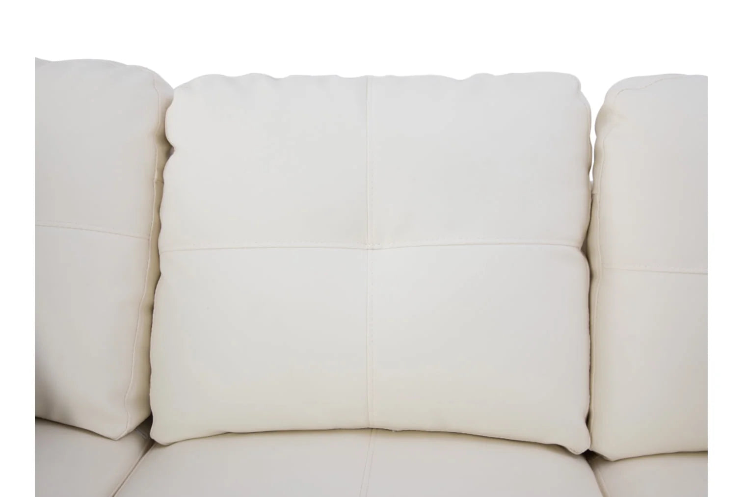 Black&White Leather Sectional Sofa Set with Storage Ottoman and Matching Pillows U499