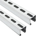 (2-Pack) 5 Feet x 1-5/8" Metal Strut Channels with Pre-Galvanized Zinc Coating - 12 Gauge Solid Strut Channels - Half Slotted Back Channels Pack of 2 C328083