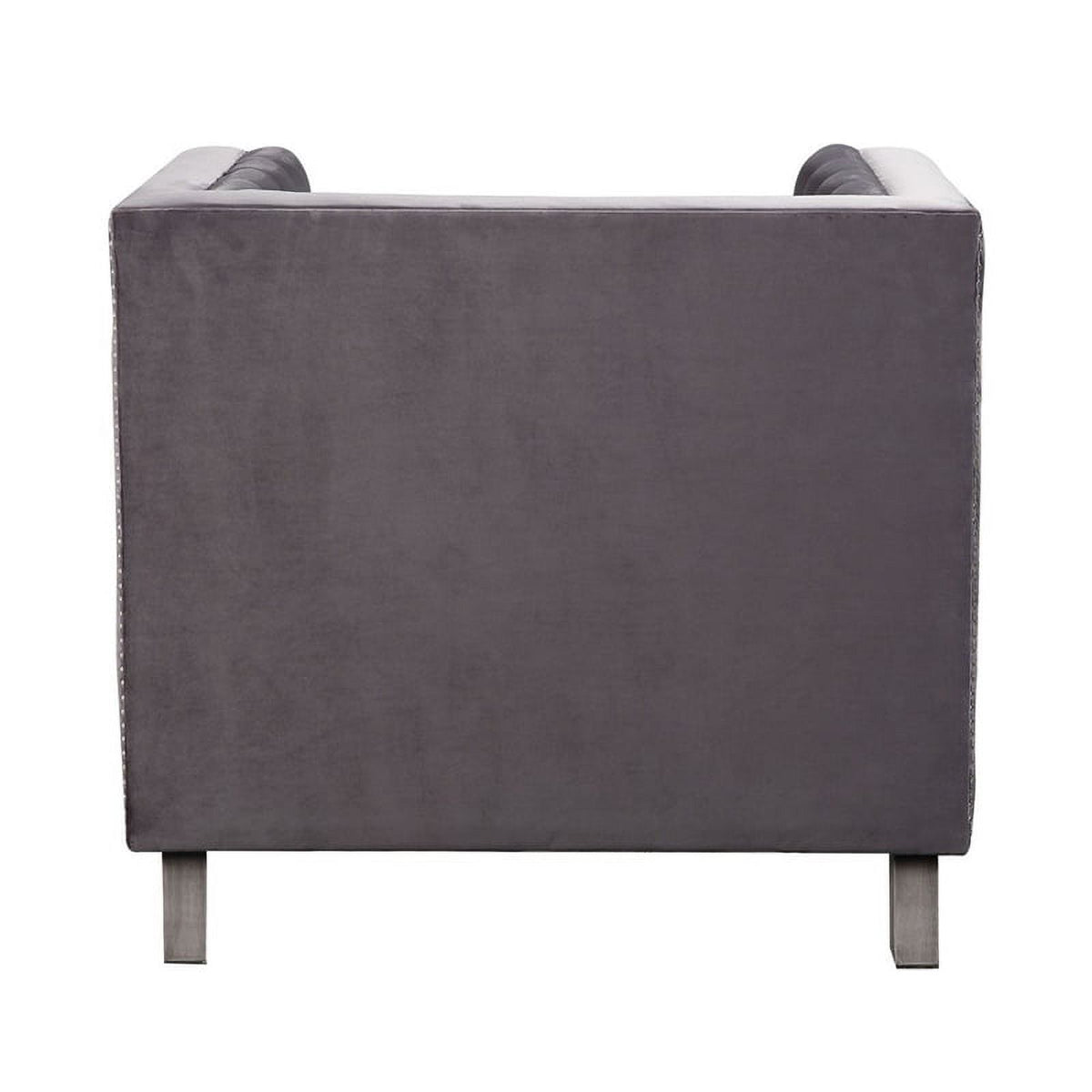 Gray Padded Accent Chair with Pillow A1209