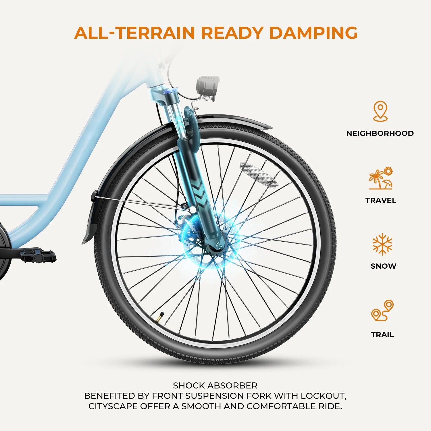 Blue 26" Electric Commuter Bike with 7 Speed O141