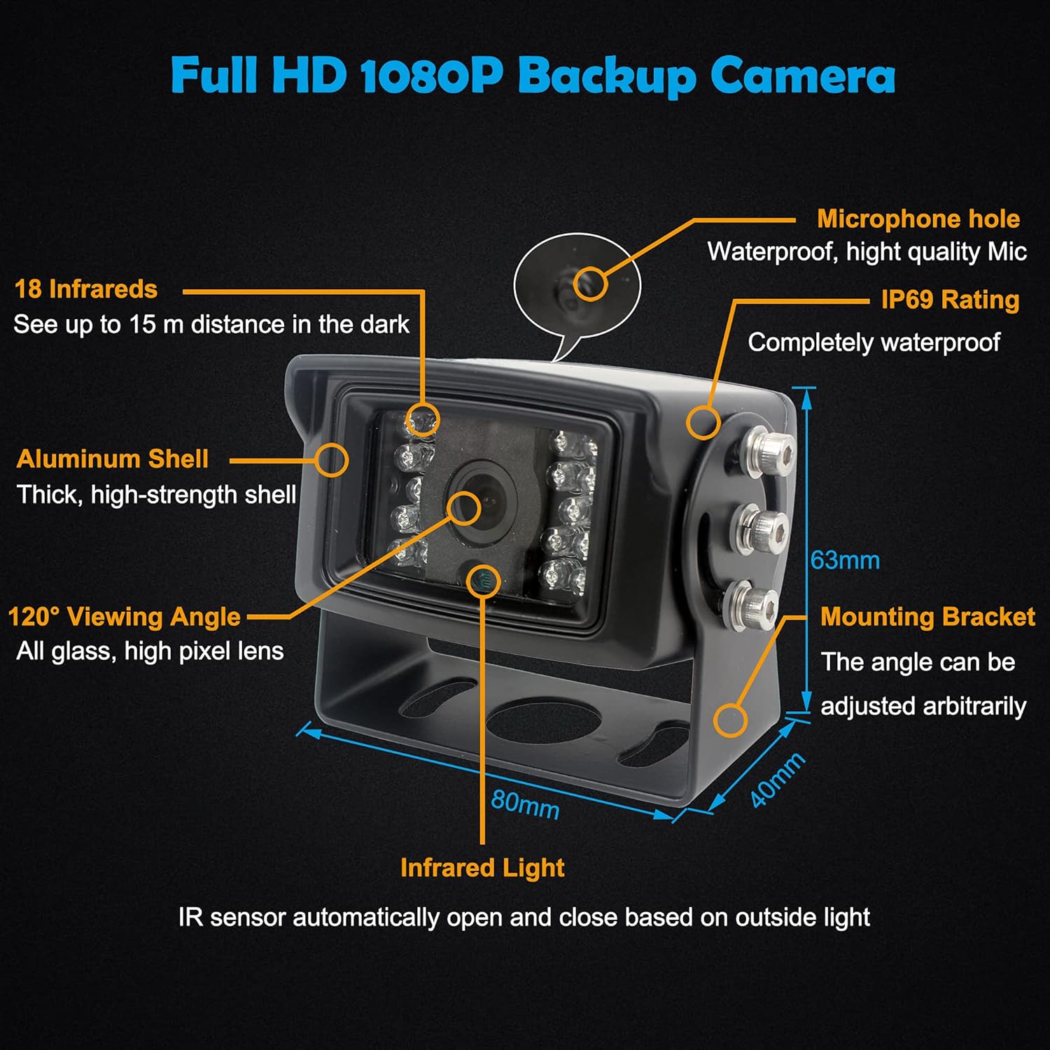 9 inch Split Screen Backup Camera System with DVR Recording, 1080P Car Camera x 4 S758675