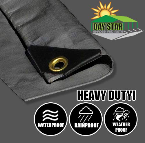16'X30' Extra Heavy Duty 12 mil Silver Tarp 3 Ply Coated Reinforced Canopy 6 oz 3 Layer P35731