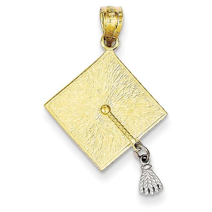 14K Gold Two-Tone Graduation Cap Pendant with Moveable Tassel X83836