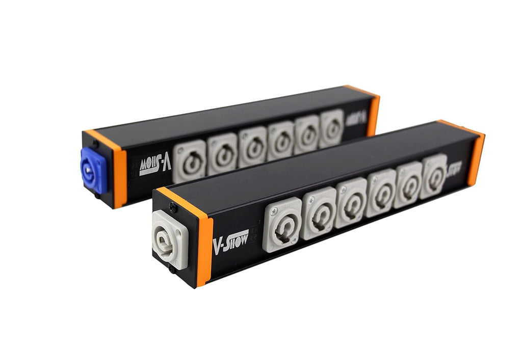 6 Port Powercon Power Distribution Output Box, Black, Pack of 2 A422