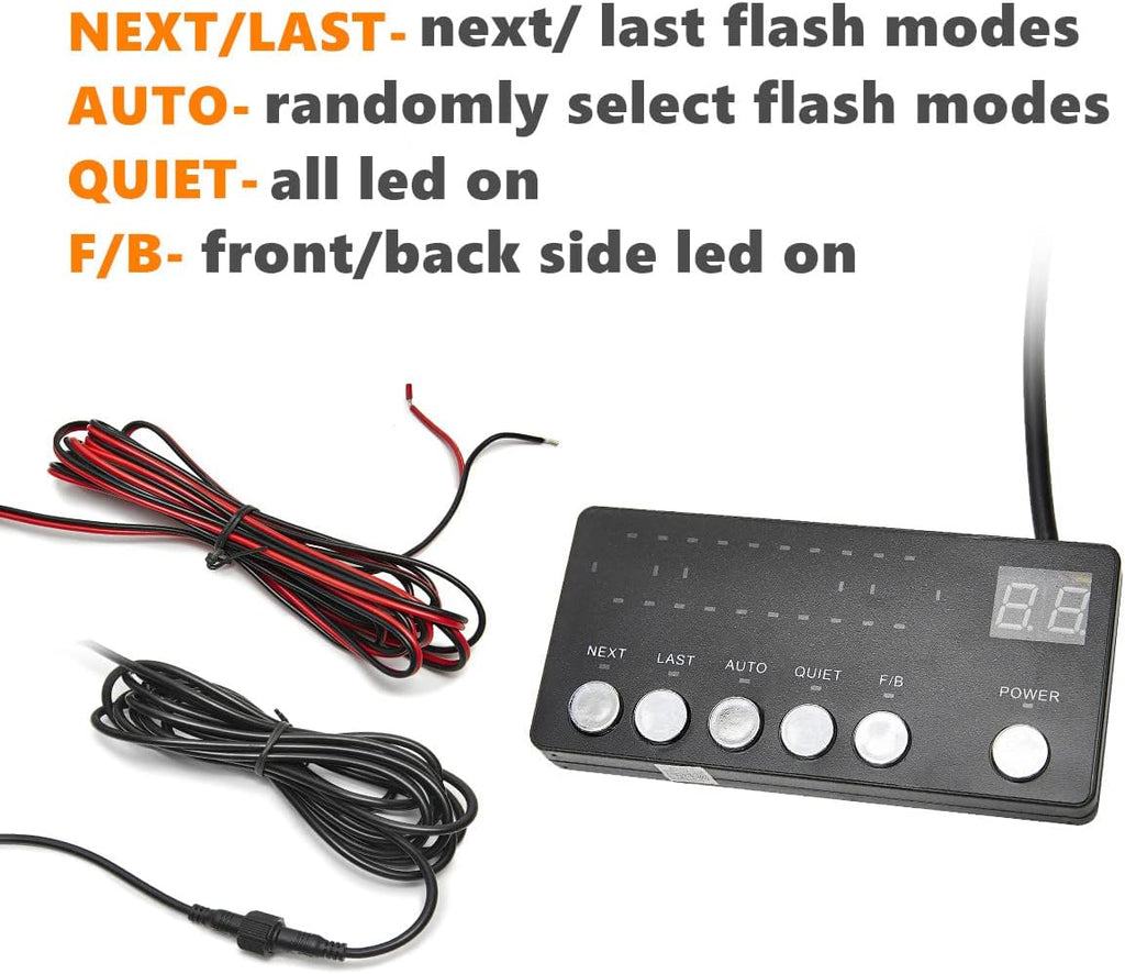 27" Waterproof Amber/Yellow Warning Strobe 64 LED Light Bar with Magnetic Bases P837