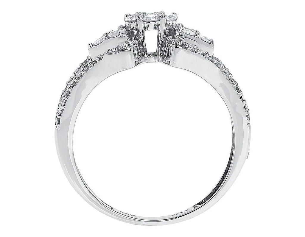 10k White Gold Diamond Cluster Engagement Ring Q132995