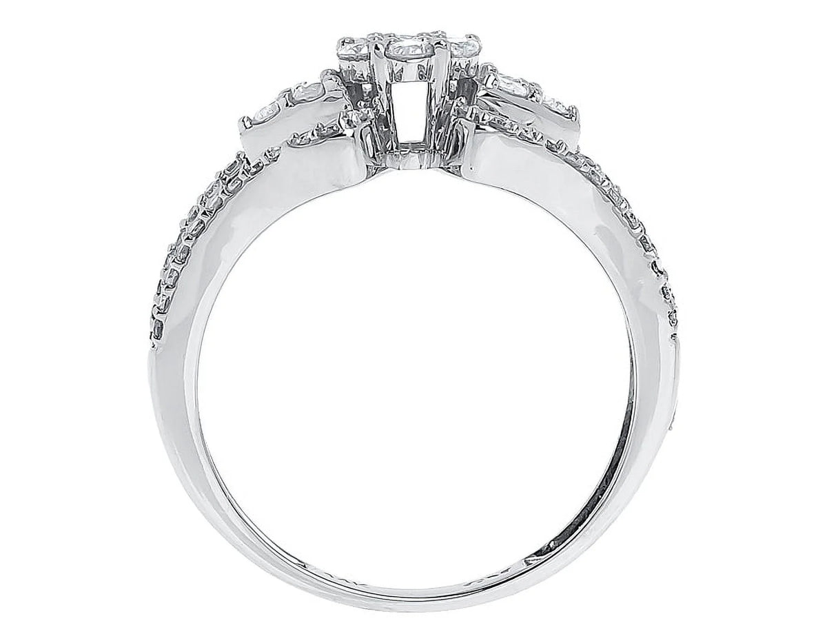 10k White Gold Diamond Cluster Engagement Ring Q132995
