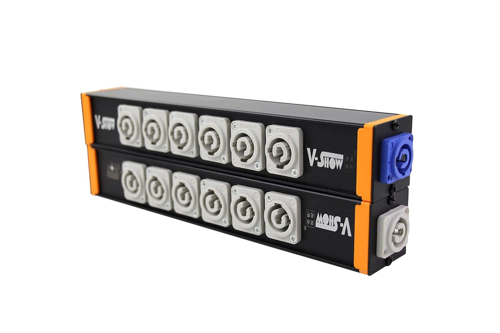 6 Port Powercon Power Distribution Output Box, Black, Pack of 2 A422
