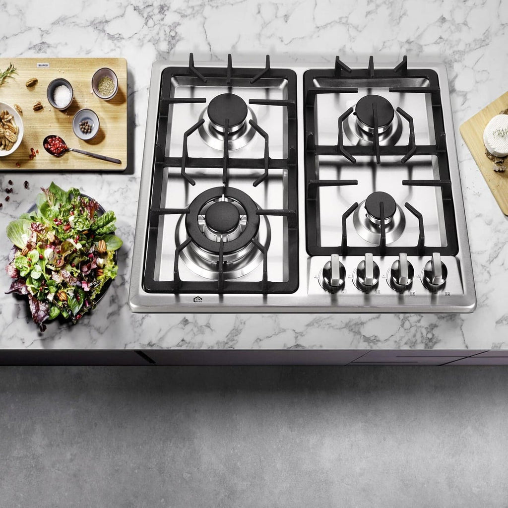 24 Inch Built-In 4 Burners Gas Cooktop, Stainless Steel V715