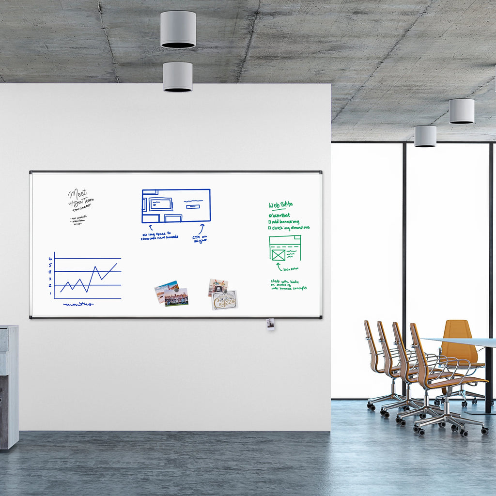 Magnetic Dry-Erase Board, 96 X 48 Inches, Silver Aluminum Frame Q84804
