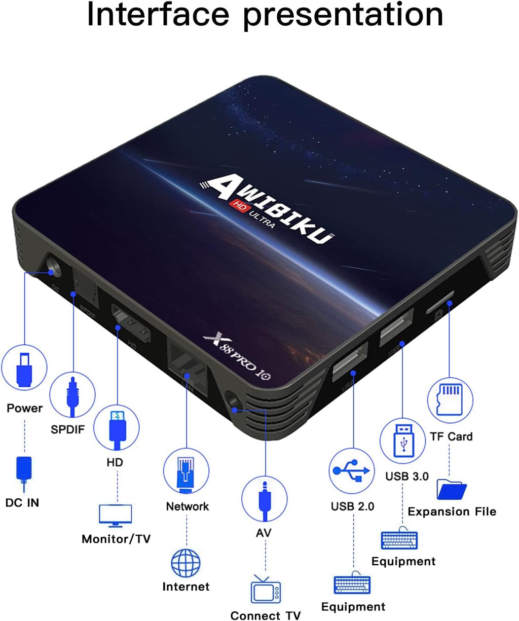 4GB 64GB Smart TV Box USB 3.0 4K HDR WiFi Bluetooth Set Top Box Pack of 2 W108751