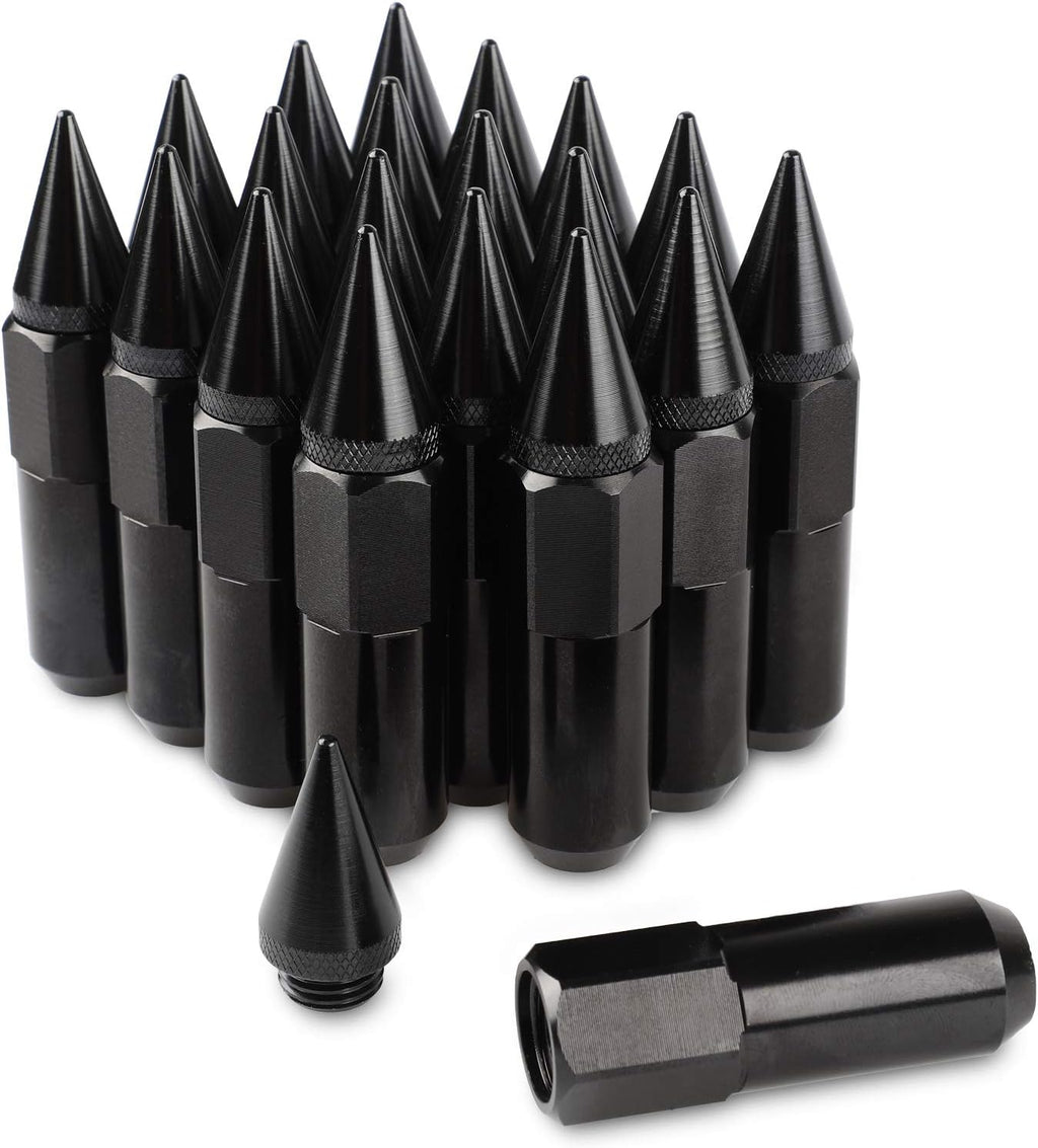 20PCS 60MM Spikes Lug Nuts Steel Extended Tuner Nuts M12X1.5 Gold Pack of 2 D428
