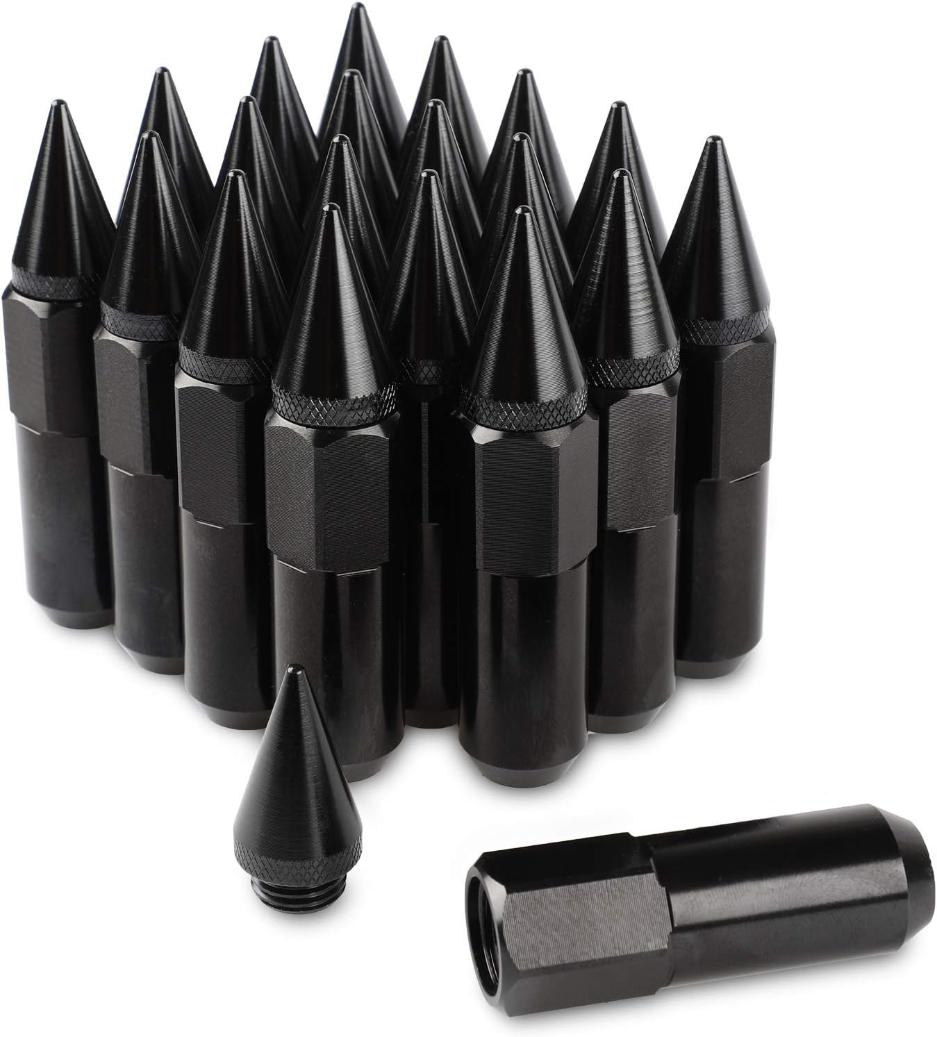 20PCS 60MM Spikes Lug Nuts Steel Extended Tuner Nuts M12X1.5 Gold Pack of 2 D428