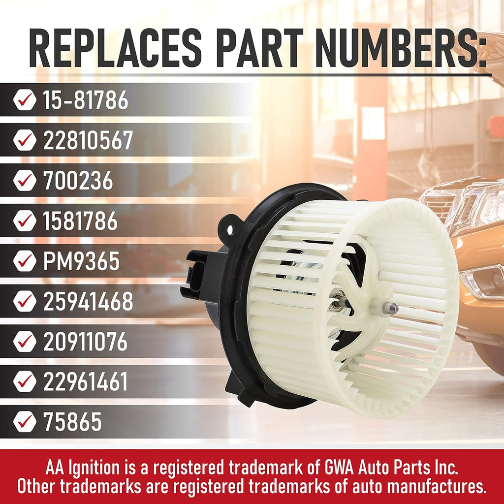AC Heater Blower Motor with Fan, Pack of 2 P469