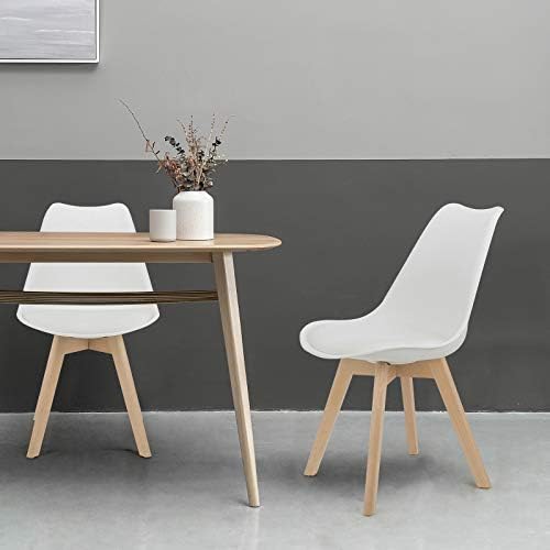 Set of 4 Upholstered Dining Chairs with Beech Legs L5914