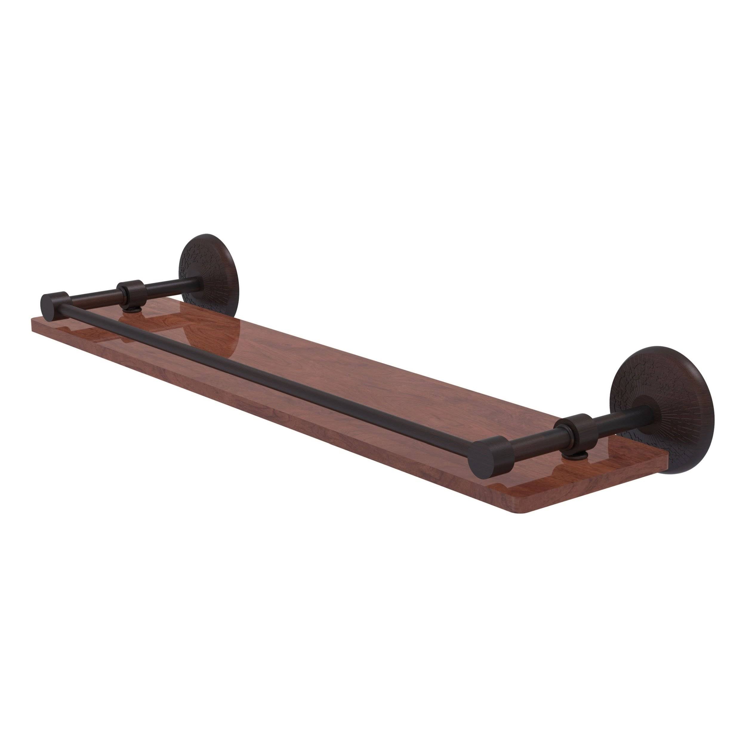 22 in. Solid Ironwood Shelf with Gallery Rail Venetian Bronze G217