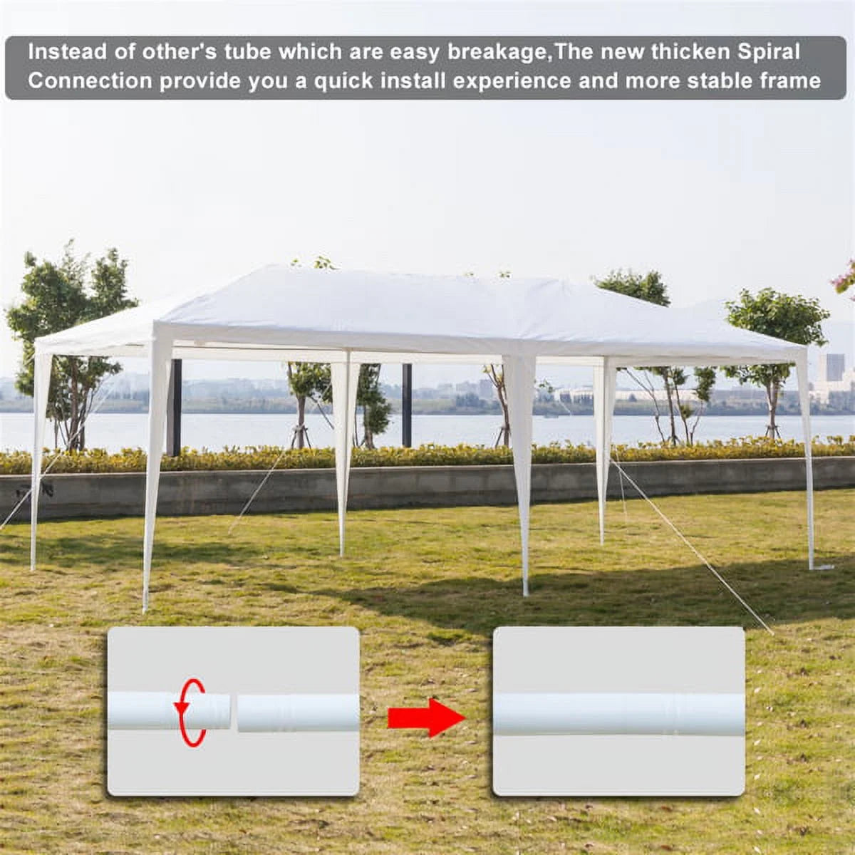 3 x 9m Waterproof Tent with Spiral Tubes Q730373