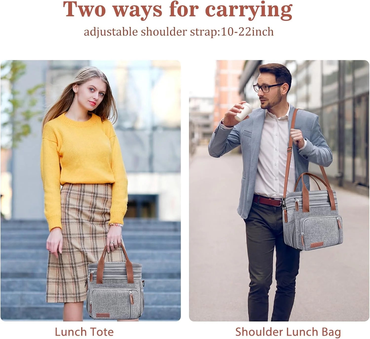 Gray Leakproof Insulated Lunch Cooler Bag T19170
