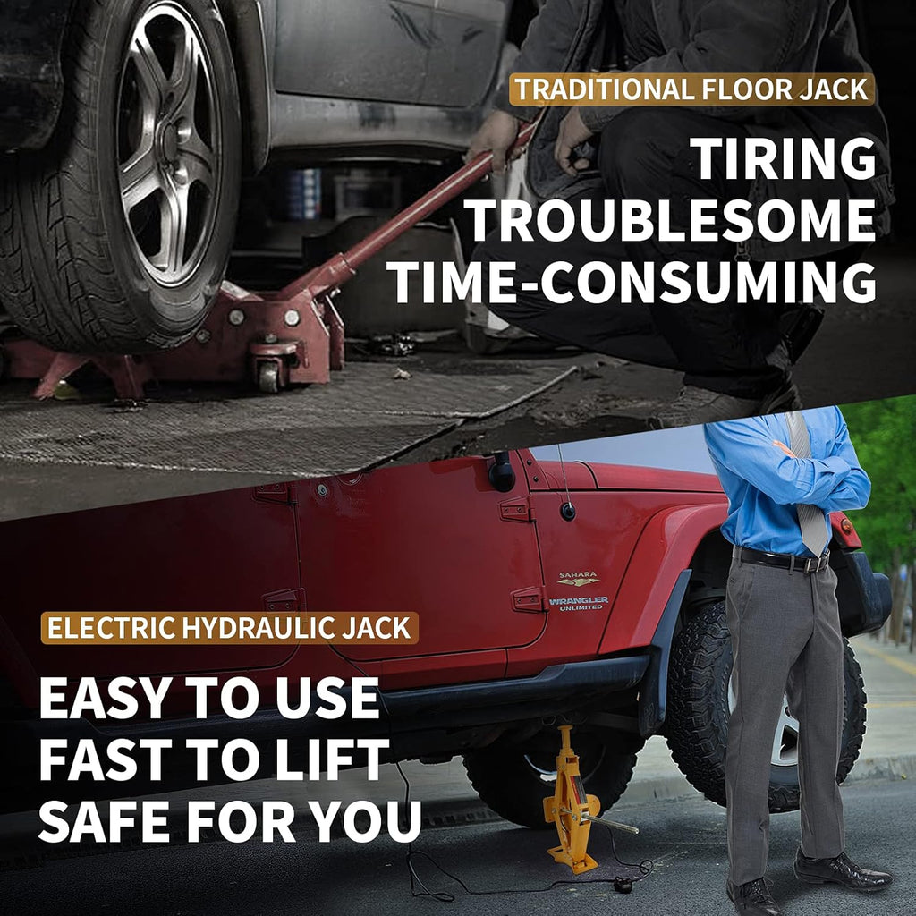 Electric Car Jack 3 Ton 12V Scissor Car Jack with Impact Wrench O204
