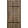 Sliding French Pocket Door 30 x 84 inches Solid Wood with Frosted Glass G202