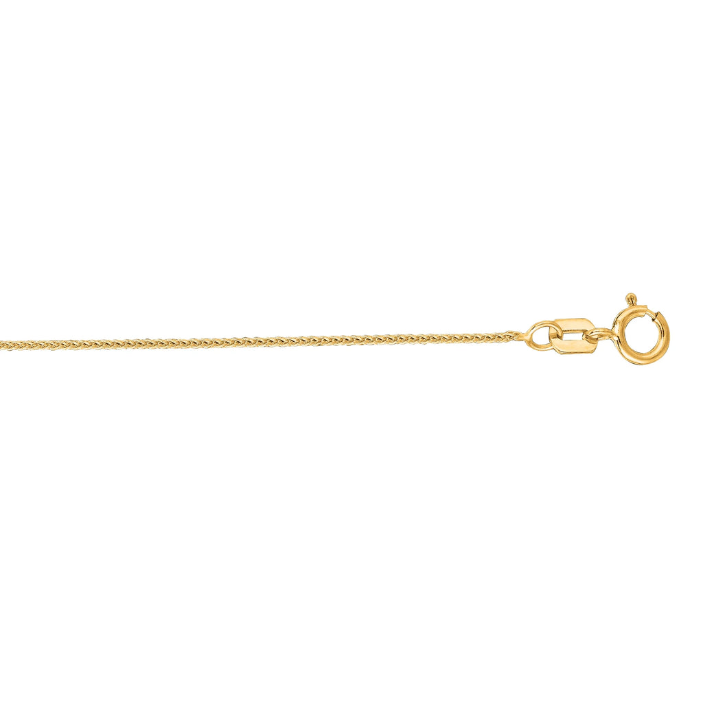 14K Yellow Gold 18in 0.6mm Diamond-Cut Wheat Chain Y628