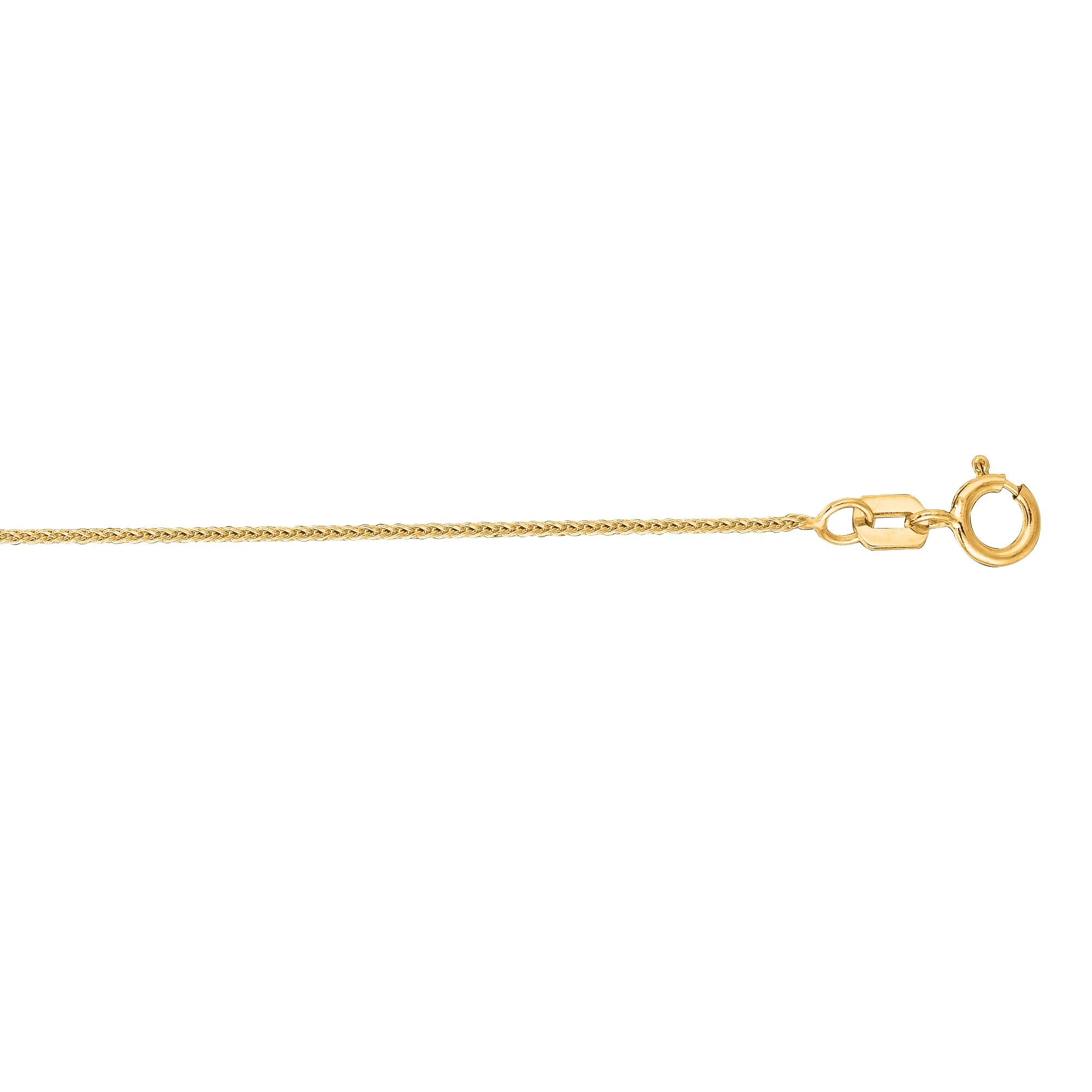 14K Yellow Gold 18in 0.6mm Diamond-Cut Wheat Chain Y628