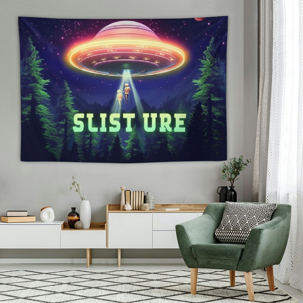 Funny UFO Tapestry Wall Hanging Q68180