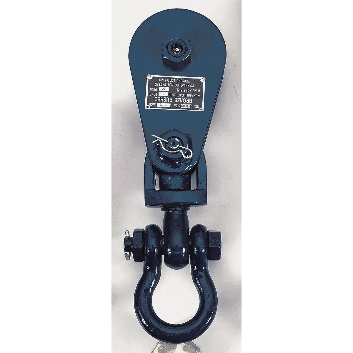 Snatch Block, Wire Rope, 1/2 in Max Cable Size, 8,000 R91044